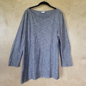 J. Jill Pure Jill Asymmetrical Tunic Space Dye Tan Gray Brown Size Large